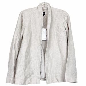 Eileen fisher silk linen open front cardigan